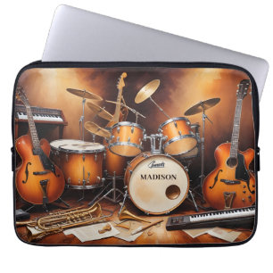 Custom Name Musical Instruments Laptop Sleeve