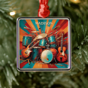 Custom Name Musical Instruments Metal Tree Decoration