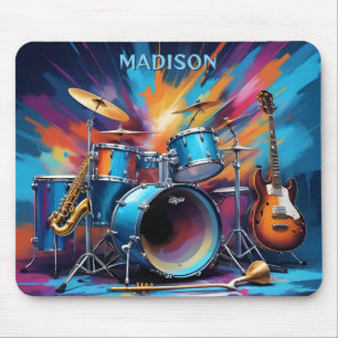 Custom Name Musical Instruments Mouse Pad