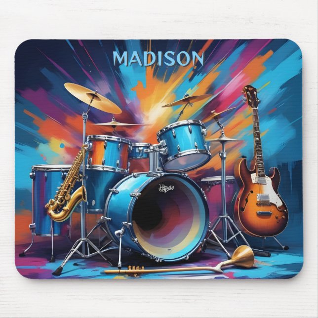 Custom Name Musical Instruments Mouse Pad (Front)