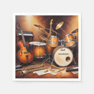 Custom Name Musical Instruments Napkin