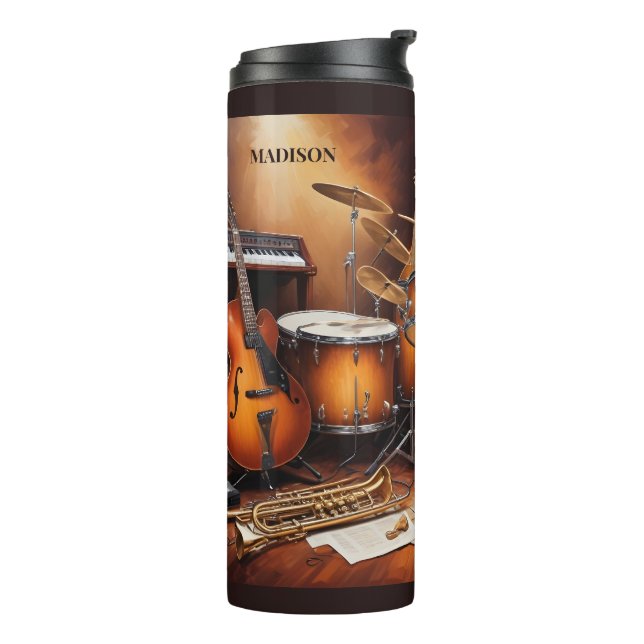 Custom Name Musical Instruments Thermal Tumbler (Rotated Left)