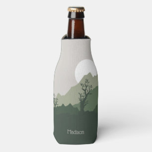 Custom Name Nature Illustration Bottle Cooler
