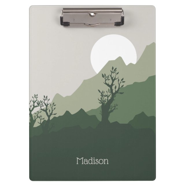 Custom Name Nature Illustration Clipboard (Front)