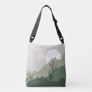 Custom Name Nature Illustration Crossbody Bag
