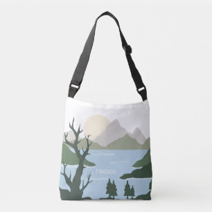 Custom Name Nature Illustration Crossbody Bag