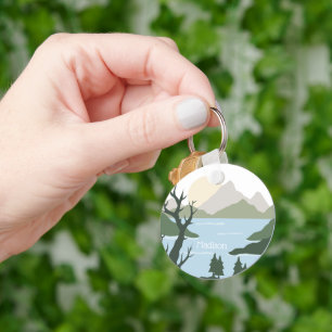Custom Name Nature Illustration Key Ring