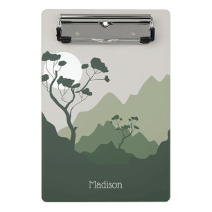 Custom Name Nature Illustration Mini Clipboard