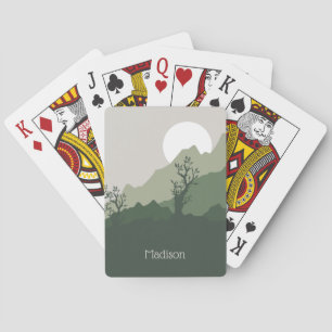 Custom Name Nature Illustration Playing Cards