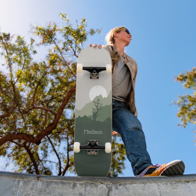 Custom Name Nature Illustration Skateboard (Outdoor 1)