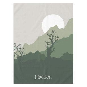 Custom Name Nature Illustration Tablecloth