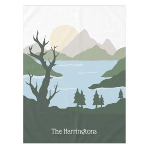 Custom Name Nature Illustration Tablecloth