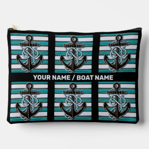 Custom Name Nautical Anchor Accessory Pouch