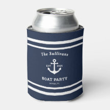 Custom Name Navy Anchor Boat Party Reunion