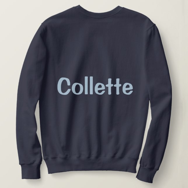 Custom Name Navy Blue Women's Sweatshirt (Design Back)
