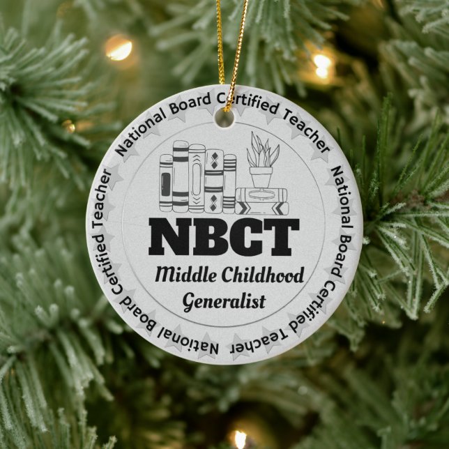 Custom Name NBCT Middle Childhood Teacher Gift Ceramic Tree Decoration (Tree)