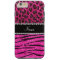 Custom name neon hot pink zebra stripes leopard