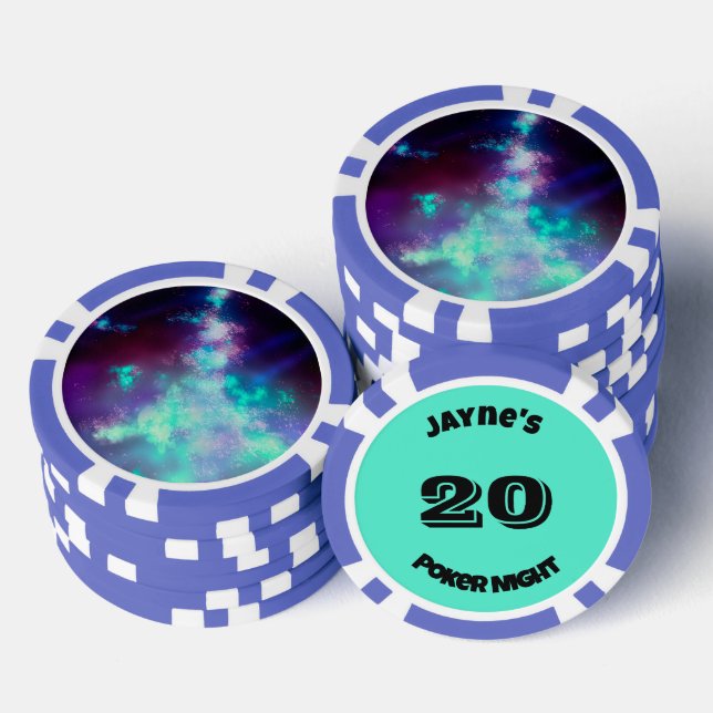 Custom Name Neon Lights  Poker Chips (Stack)
