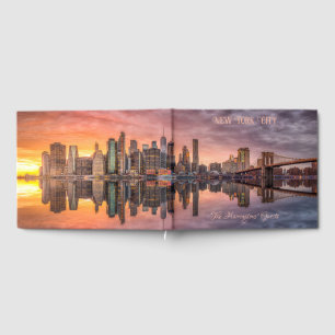 Custom Name New York City Skyline Guest Book