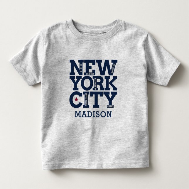 Custom name New York City Typography clothing Toddler T-Shirt (Front)