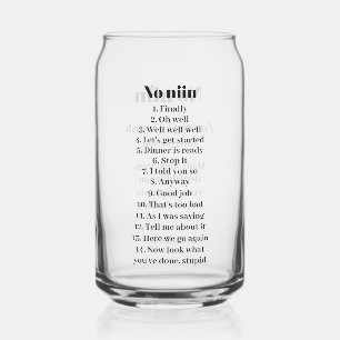 Custom Name "No niin" Finnish saying definitions Can Glass