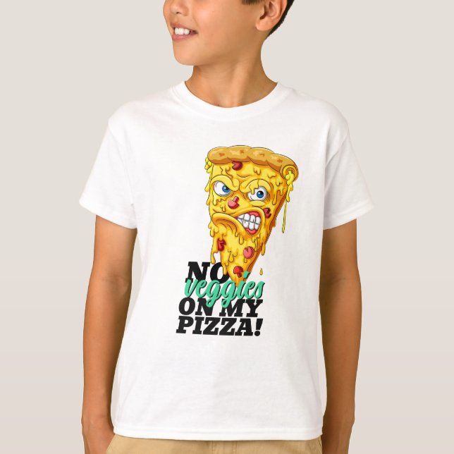Custom Name No Veggies Pizza T-Shirt (Front)