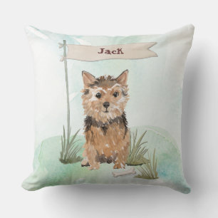 Custom Name Norfolk Terrier Pet Dog Cushion