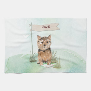 Custom Name Norfolk Terrier Pet Dog Tea Towel