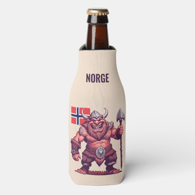 Custom Name Norwegian Troll Bottle Cooler (Bottle Front)