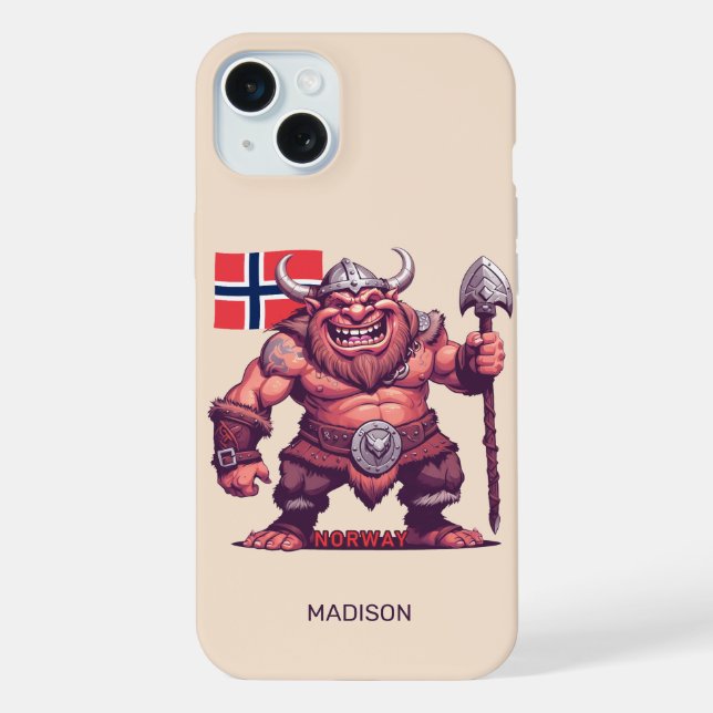 Custom Name Norwegian Troll iPhone Case (Back)