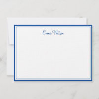 Custom Name Note Card-Linen Paper