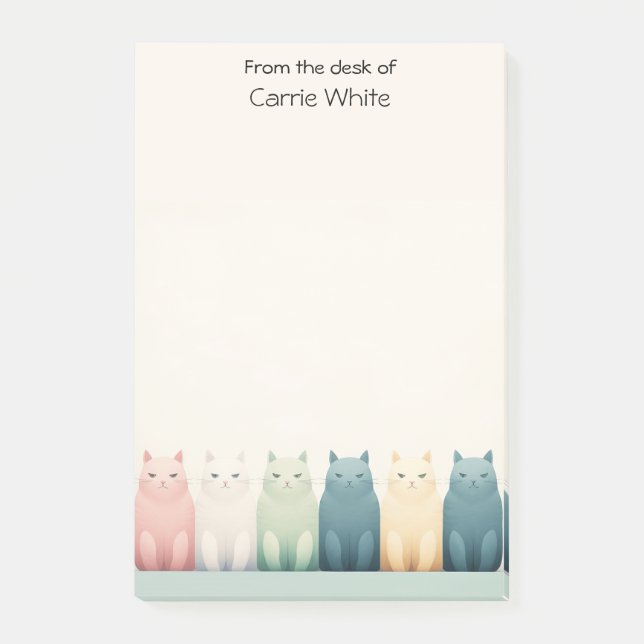 Custom Name Notepad with Cats (Front)