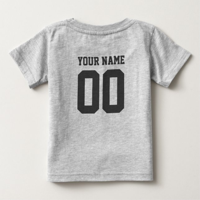 Custom Name Number Baby Football Jersey Bodysuit (Back)