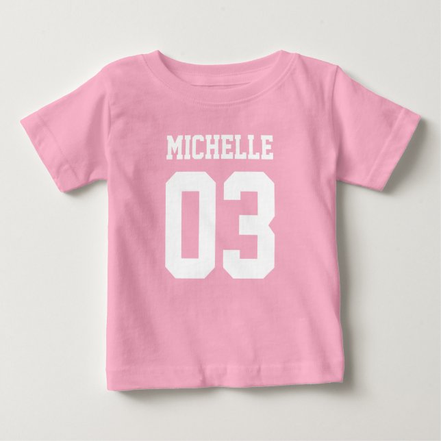 Custom Name Number Baby Sport Jersey Bodysuit (Front)