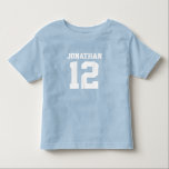 Custom Name Number Boys Sport Jersey Shirt<br><div class="desc">Create your own personalised football jersey boys' T-shirt with custom name and number. A cool customisable sports shirt, that is a cute gift idea for boys. This trendy kids sportswear is suitable for all sports, including football, soccer, volleyball, baseball, softball, basketball and hockey. Click 'Customise' button to add text, customise...</div>