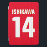 Custom Name, Number, Colors. Sports Fans Red iPad Pro Cover<br><div class="desc">Personalize with name,  number,  and colors of your choice!</div>