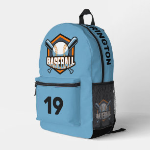 Custom Name, Number & Colour Baseball Printed Backpack