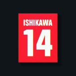 Custom Name, Number, Colours. Sports Fans Red Canvas Print<br><div class="desc">Personalise with name,  number,  and colours of your choice!</div>