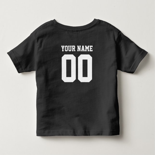 Custom Name Number Cute Toddler T-Shirt (Back)