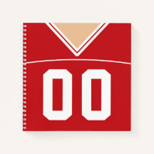 Custom Name & Number Football Red Jersey  