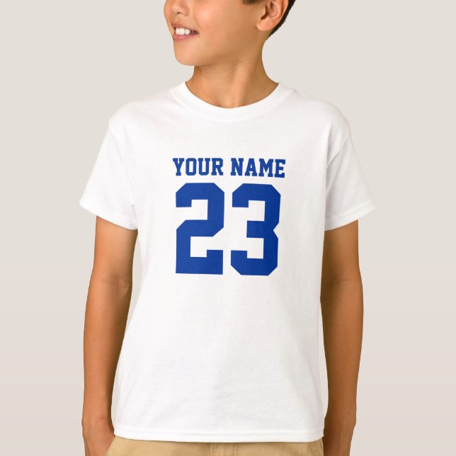 Custom Name Number Front Back Kids Sports Jersey T-Shirt (Front)