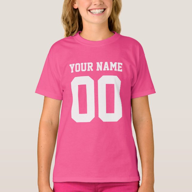 Custom Name Number Girls' Football Jersey Shirt (Front)