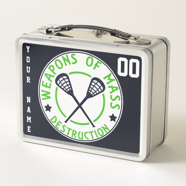 Custom Name & Number Lacrosse Lunch Box (Back)