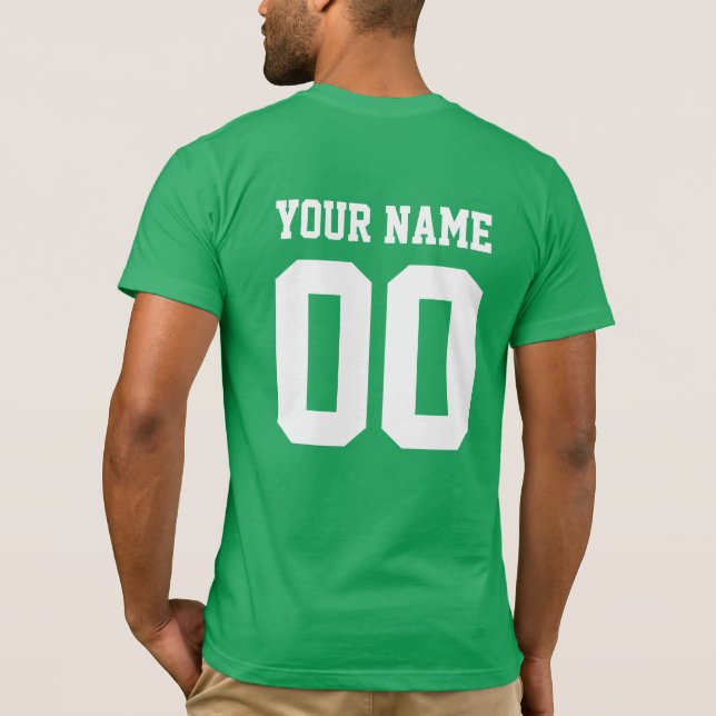 Custom Name Number Men's Football T-Shirt (Back)