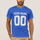 Custom Name Number Men's Football T-Shirt<br><div class="desc">Create your own personalised football jersey men's T-shirt with custom name and number. A cool customisable sports shirt, that is a great gift idea for men. This trendy men's sportswear is suitable for all sports, including football, soccer, volleyball, baseball, softball, basketball and hockey. Click 'Customise It' button to add text,...</div>