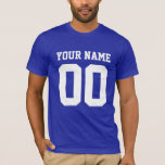 Custom Name Number Men's Football T-Shirt<br><div class="desc">Create your own personalised football jersey men's T-shirt with custom name and number. A cool customisable sports shirt, that is a great gift idea for men. This trendy men's sportswear is suitable for all sports, including football, soccer, volleyball, baseball, softball, basketball and hockey. Click 'Customise It' button to add text,...</div>