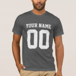 Custom Name Number Men's Football T-Shirt<br><div class="desc">Create your own personalised football jersey men's T-shirt with custom name and number. A cool customisable sports shirt, that is a great gift idea for men. This trendy men's sportswear is suitable for all sports, including football, soccer, volleyball, baseball, softball, basketball and hockey. Click 'Customise It' button to add text,...</div>