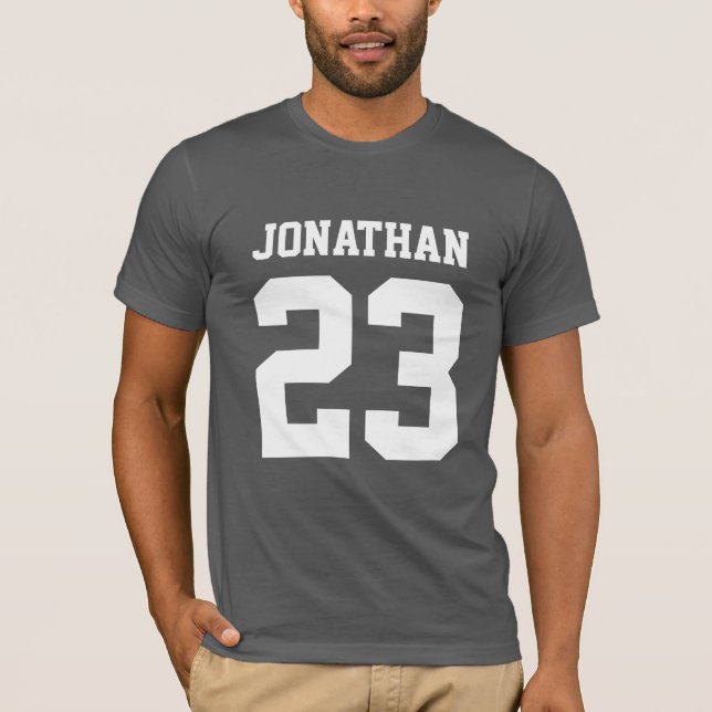 Custom Name Number Mens Sport Jersey T-Shirt (Front)