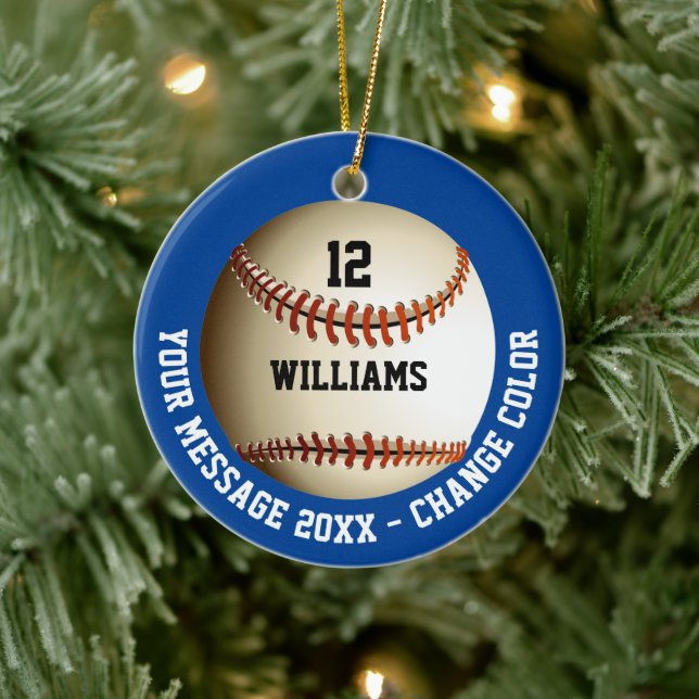 Custom Name Number Message Baseball Ceramic Tree Decoration (Tree)