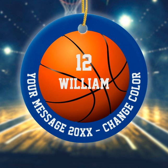 Custom Name Number Message Basketball Ceramic Tree Decoration (Creator Uploaded)